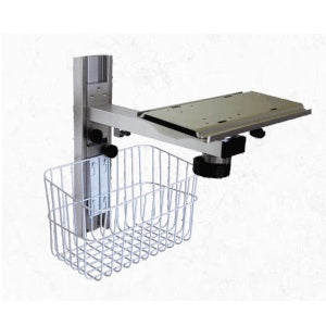 Soporte para monitor en pared MSI Beracah Medica con canasta y eje fijo, estructura metálica resistente y diseño funcional