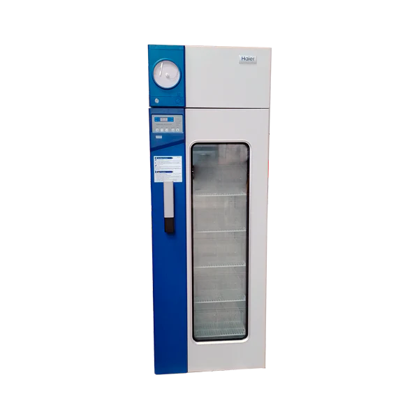 Refrigerador para banco de sangre MSI Beracah Medica modelo HXC-429 con puertas y control de temperatura visible.
