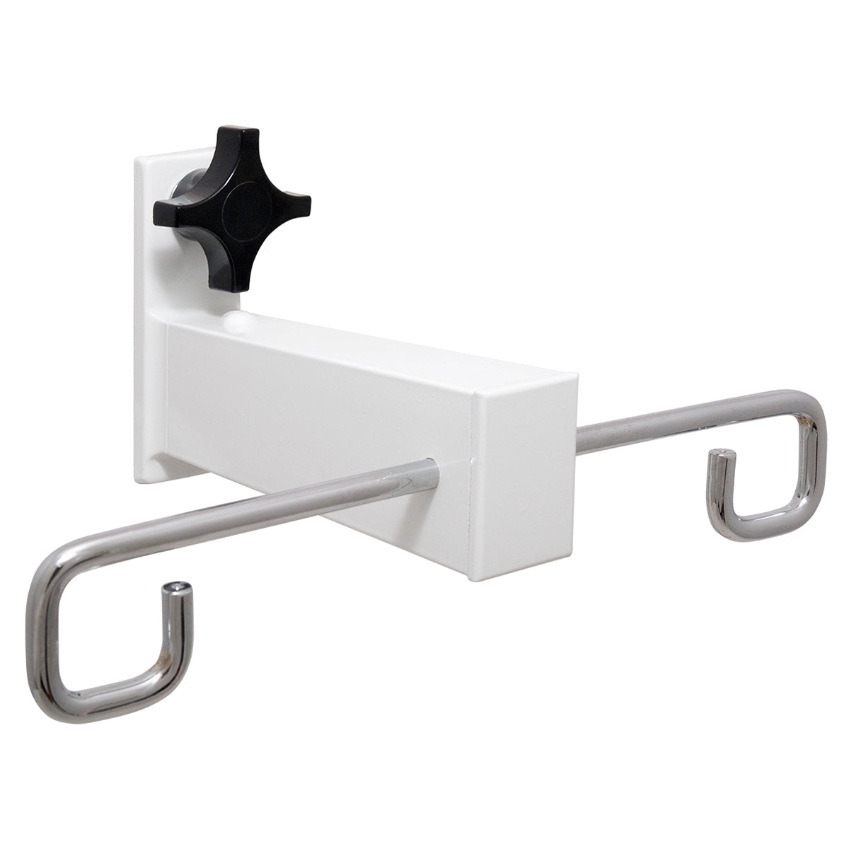 Porta sueros Beracah Medica con 2 ganchos de aluminio, sin riel, para soporte de sueros en entornos médicos.
