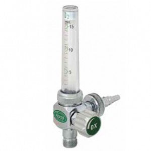 Flujómetro sencillo para oxígeno de 0-15 LPM de la marca Beracah Médica, con enchufe rápido y diseño compacto.