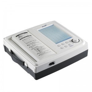 Electrocardiógrafo de 12 canales Beracah Medica modelo CARDIO-7 con pantalla táctil de 7" y monitorización avanzada.