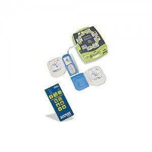 Desfibrilador AED para entrenamiento AED Plus® Beracah Medica, modelo Trainer2, con botones y pantalla de simulación.