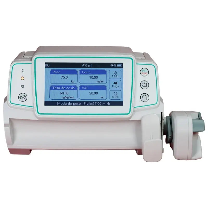 Bomba de infusión de jeringa Beracah Medica modelo B05 con pantalla táctil a color de 4.3 pulgadas, para administración precisa de medicamentos