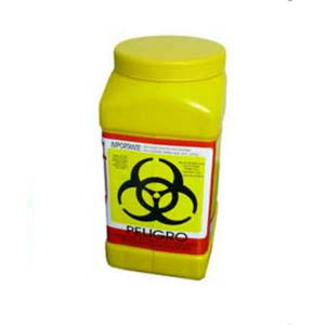 Recolector de líquidos de 3.0 litros en polipropileno amarillo de la marca Beracah Médica, resistente y fácil de usar.
