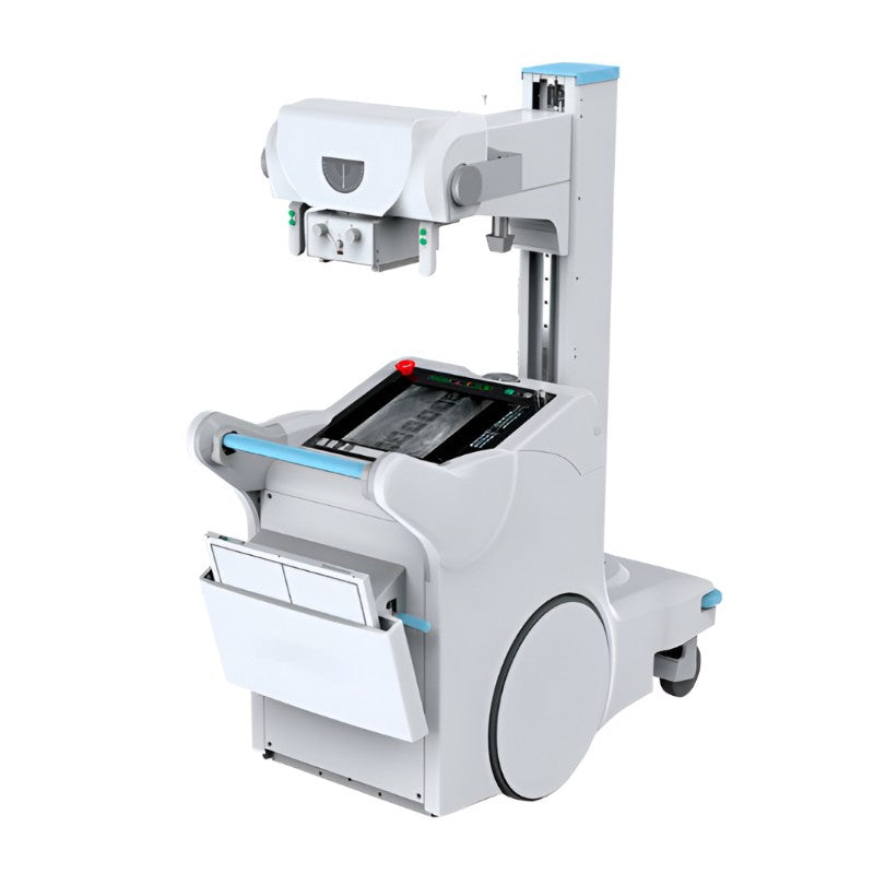 Equipo de Rayos X móvil digital Beracah Medica, con pantalla y brazo articulado, en entorno clínico.