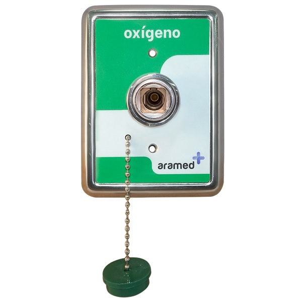 Toma de pared Beracah Medica conexión tipo Puritan NFPA para aire, con boquilla y montaje visible en la imagen.