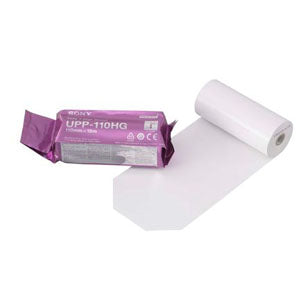 Papel térmico blanco y negro para impresora de 110 mm x 18 mts, alta densidad, en caja con 10 rollos para ultrasonido.