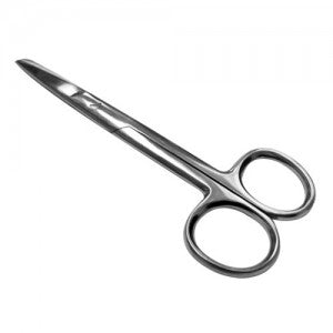 Tijeras quirúrgicas agudas y rectas de 14 cm de la marca Beracah Medica, con filo roma y diseño económico.