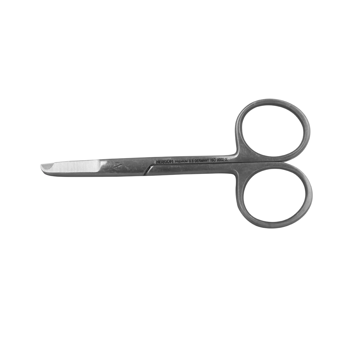 Tijeras de puntos Littauer Beracah Medica, 9 cm, acero inoxidable alemán, para retiro de puntos, en mano y lista para uso médico.