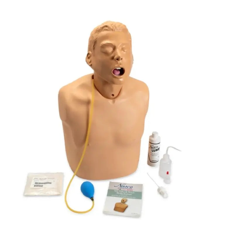 Simulador de habilidades para sonda nasogástrica y traqueostomía Life/form® de Beracah Medica para entrenamiento médico.