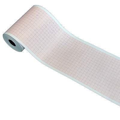 Papel para ECG Beracah Médica, 8cm x 30m, cuadrado rojo, compatible con CM300 y SE-3, paquete con 10 rollos