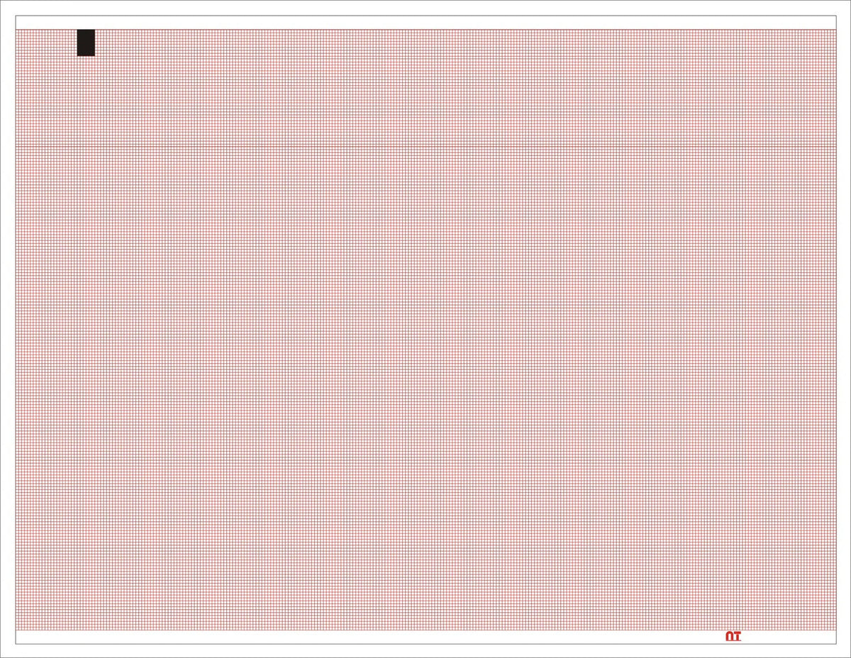 Papel para ECG de 21.5 x 28 cm graficado en rojo, doblado en Z, 200 hojas para Cardioline, marca Beracah Medica