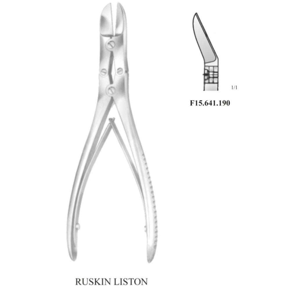 Gubias de Stille Luer Beracah Medica Cizalla Ruskin Liston Curva de 22 cm, acero alemán de alta calidad