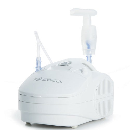 Nebulizador de compresor Beracah Medica Eolo con boquilla y manguera, ideal para tratamiento respiratorio en casa.