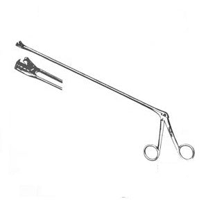 Pinza para biopsia uterina MSI Beracah Medica, 9.5 pulgadas, mandíbula 3.5x8 mm, dientes inferiores, herramienta quirúrgica.