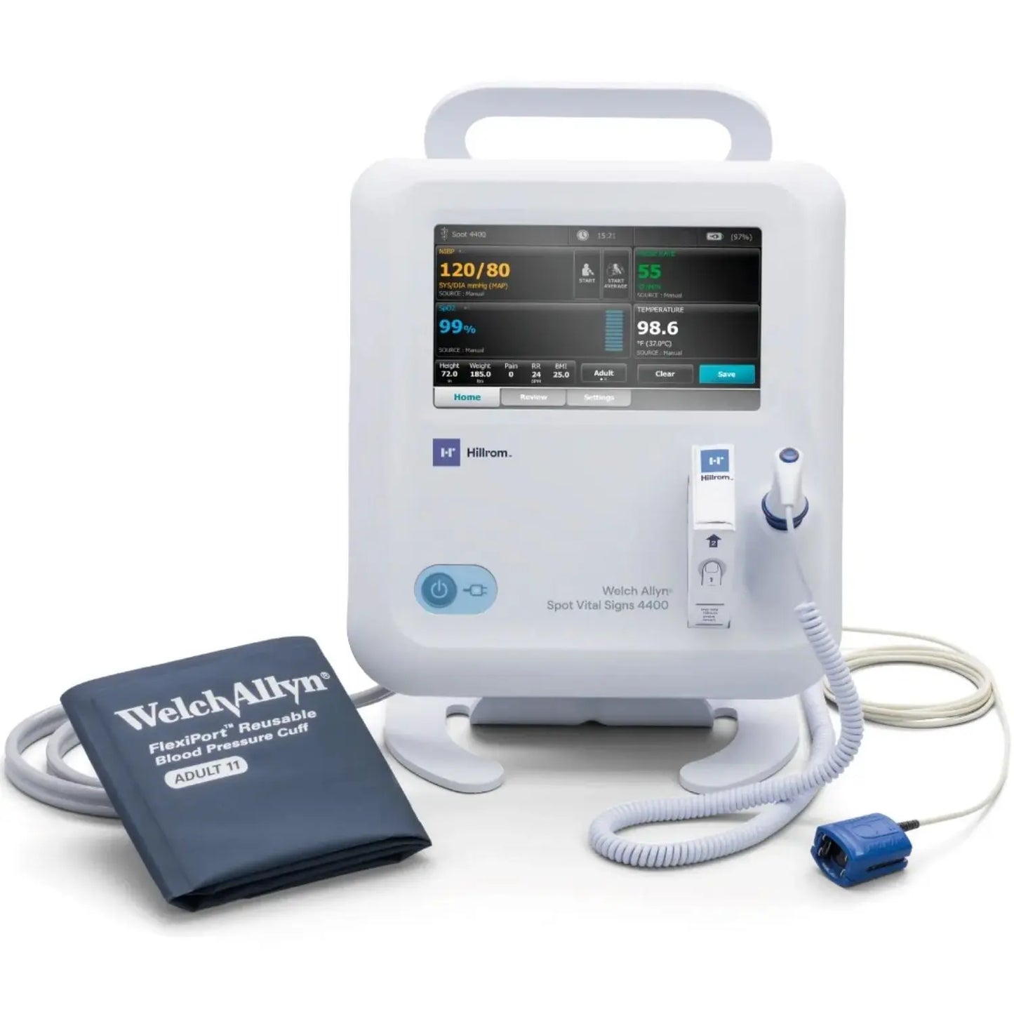 Monitor de signos vitales MSI Beracah Medica SPOT 4400 PANI TEMP SPO2 con pantalla y sensores visibles.