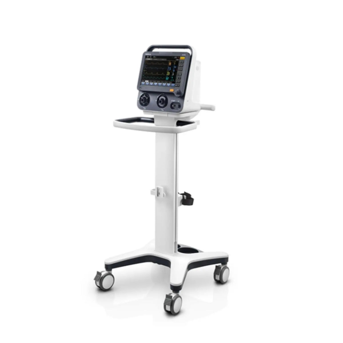 Ventilador volumétrico Beracah Medica SV300 para adultos, pediátricos y neonatales con turbina en la imagen.