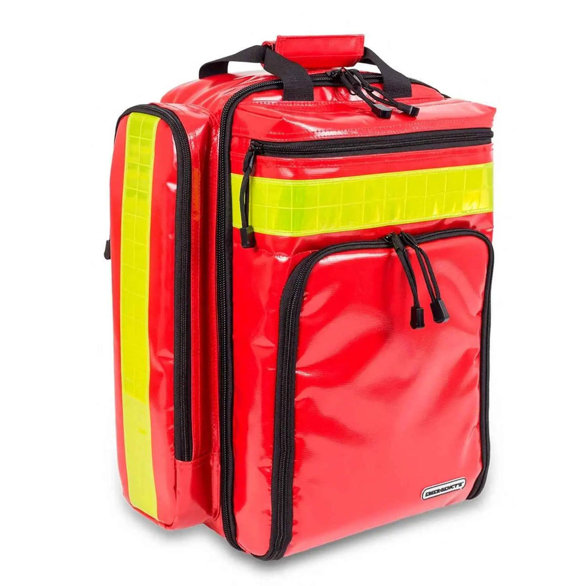 Mochila de rescate vacía de media capacidad para emergencias, marca Beracah Médica, diseñada para soporte vital básico (SVA).