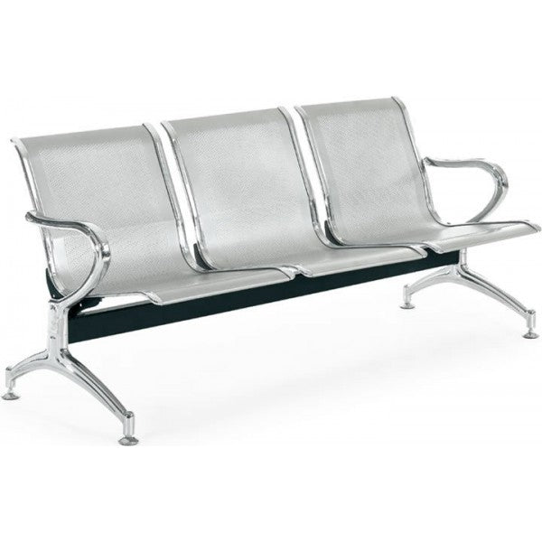 Banca tandem para 3 lugares MSI de 77x180x68 cm con estructura robusta y asiento cómodo, marca Beracah Medica