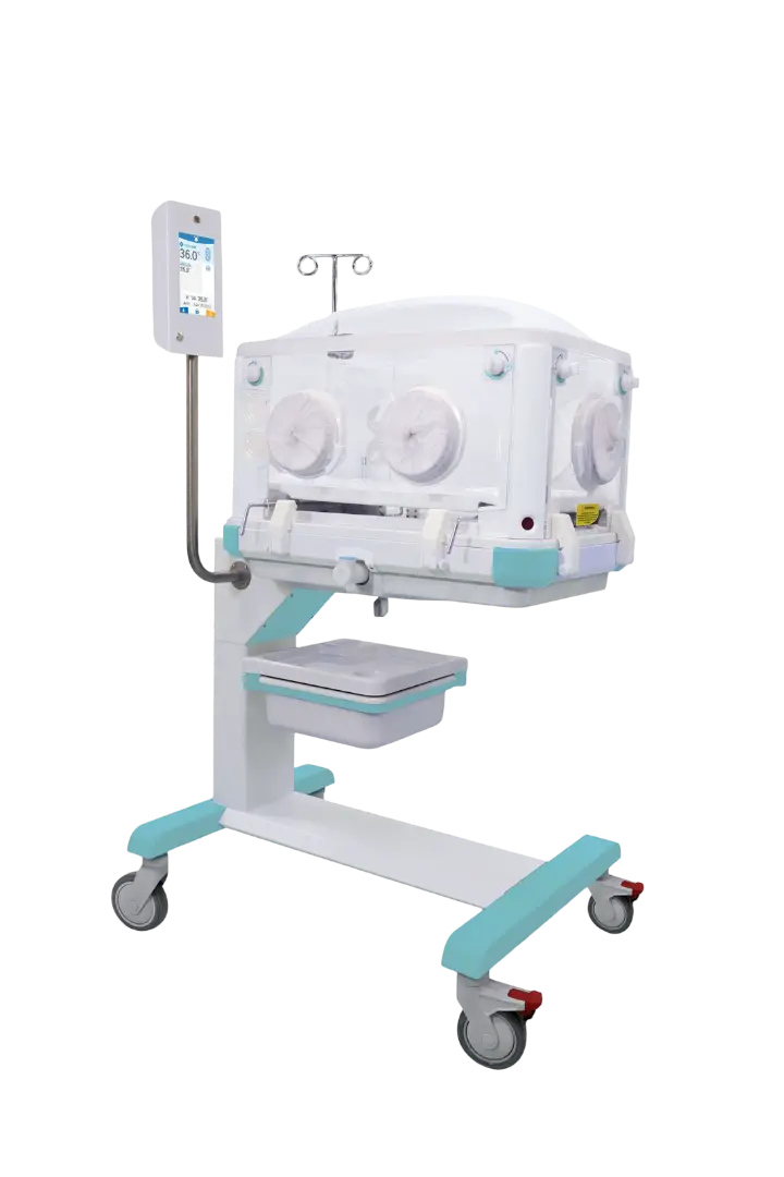 Incubadora estacionaria Bhelius Eritrea con pantalla táctil de 7" y control de humedad para infantes, marca Beracah Médica.