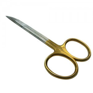 Tijeras de iris curvas de 12 cm de tungsteno Premium de la marca Beracah Medica, con hojas afiladas y mango ergonómico.