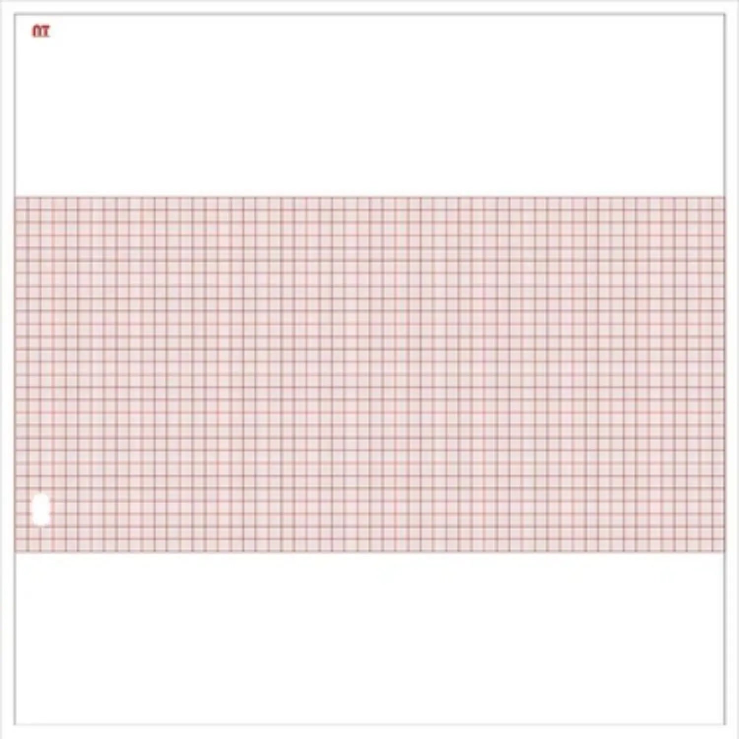 Papel para ECG de 3 canales 21.5 x 28.0cm x 200 hojas en Z color Rojo caja c/10 paquetes.