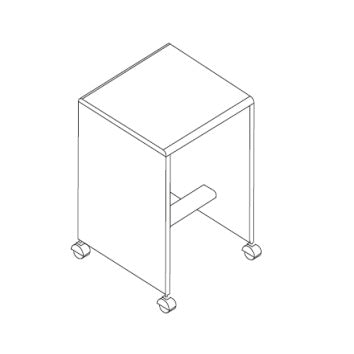 Mesa de apoyo para teléfonos MSI de Beracah Medica, fabricada en MDF, con superficie plana y estructura resistente.