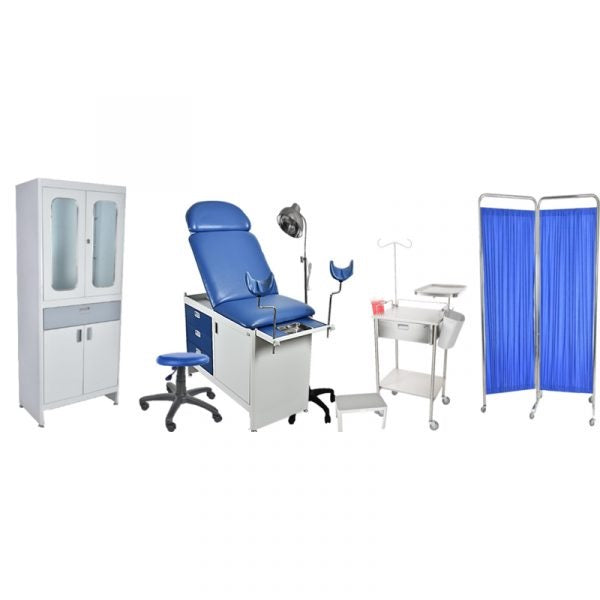 Conjunto de consultorio ginecológico Estandar Plus MSI de Beracah Médica, con mesa y equipo ginecológico en ambiente clínico.