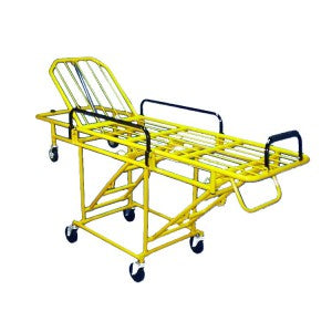 Camilla de golpe para ambulancia abatible fabricada en aluminio de 6 ruedas