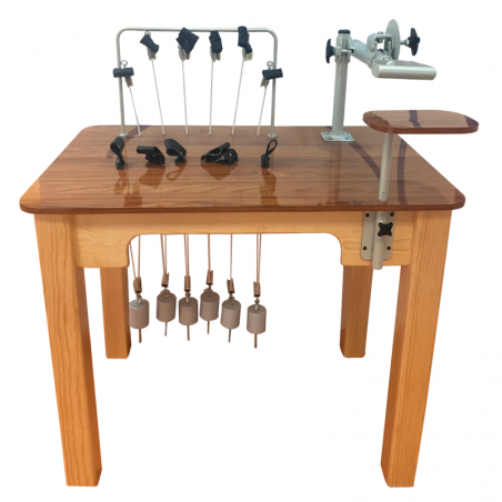 Mesa de Kanavel para manos de Beracah Medica, con pesas y polainas, utilizada en terapias y rehabilitación manual.