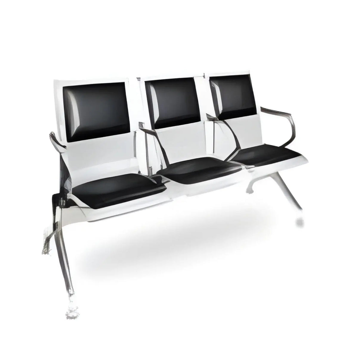 Banca tandem de 3 plazas MSI de Beracah Médica con asiento y respaldo en una pieza, en color neutro y diseño compacto