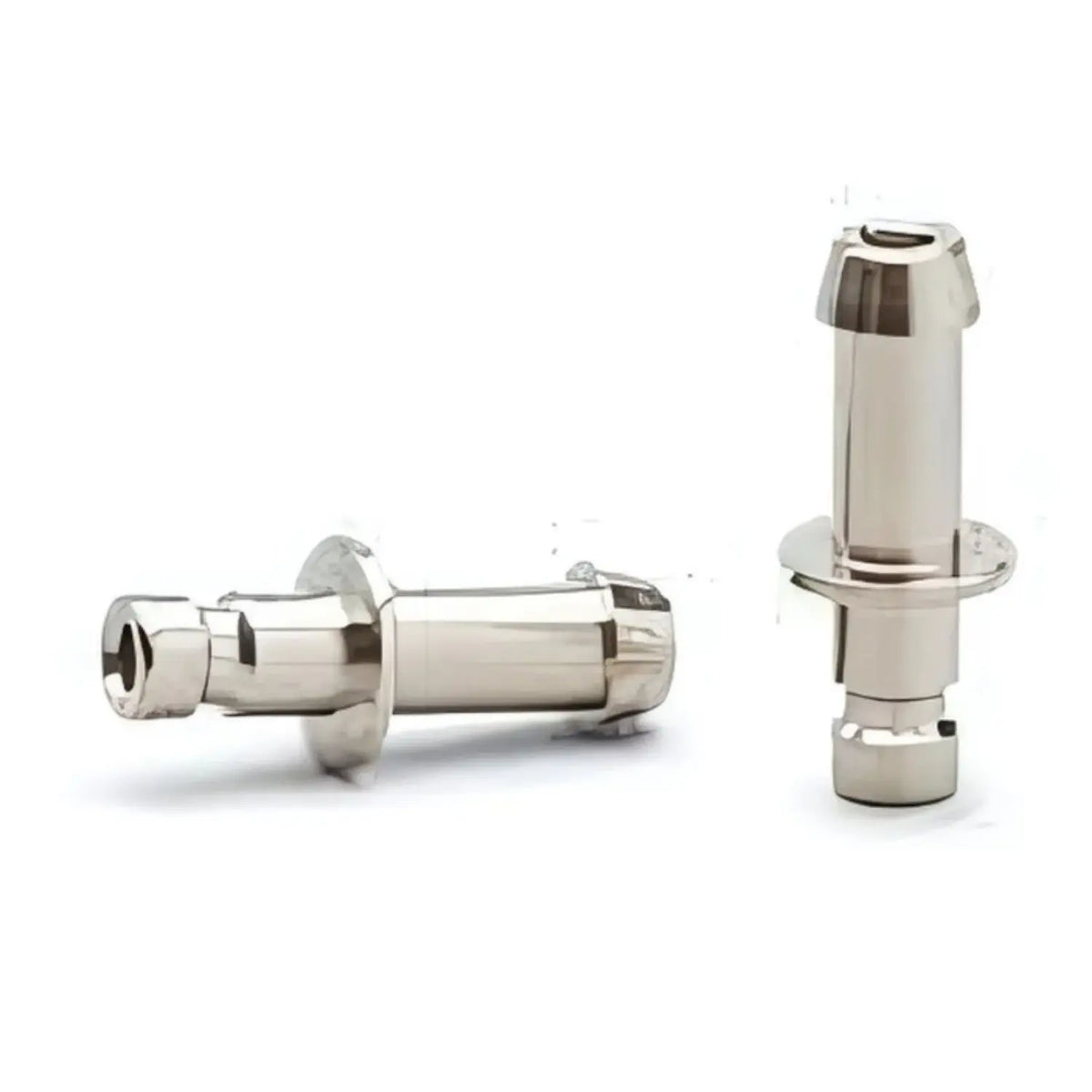 Conector metálico tipo bayoneta macho de 4mm para accesorios y refacciones, marca Beracah Médica, en imagen.