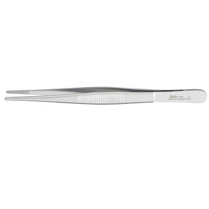 Pinza de disección sin dientes de 5 1/2" (14 cm) de la marca Beracah Medica, con mango ergonómico y punta fina para precisión.