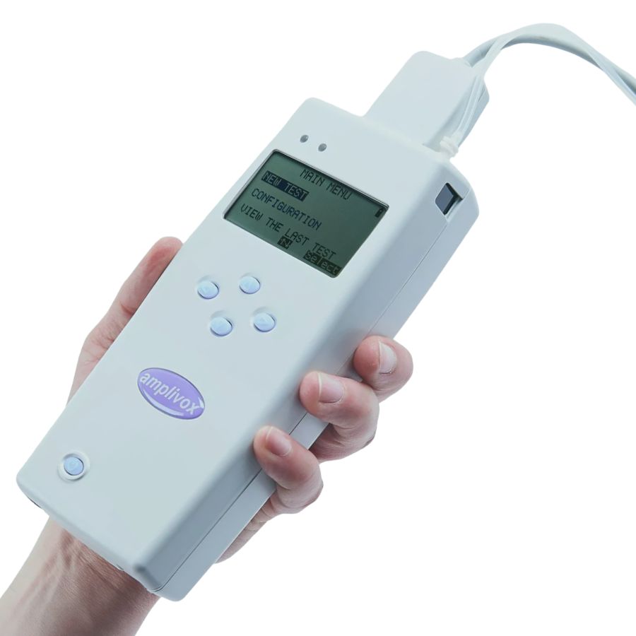 Timpanómetro de mano Otowave 202-H de Beracah Medica, dispositivo portátil para medición de la función timpánica.
