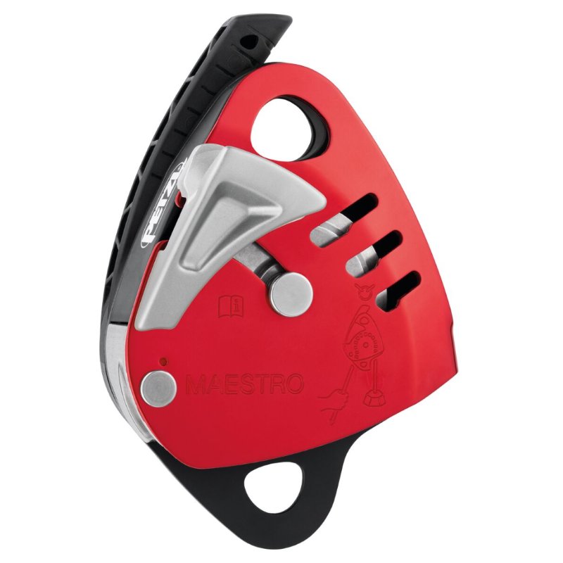 Descensor con polea bloqueadora Beracah Medica Maestro® L para cuerda de 12.5 a 13 mm, equipo de rescate y seguridad.