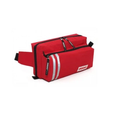 Botiquín de cintura Axes vacío rojo de la marca Beracah Medica, mochila compacta y ligera para emergencias médicas.