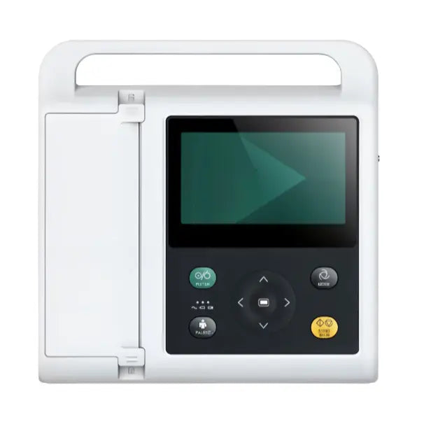 Electrocardiografo de 12 canales Beracah Medica MIRELLE 4.0 con pantalla LCD y diseño compacto para monitoreo cardíaco.