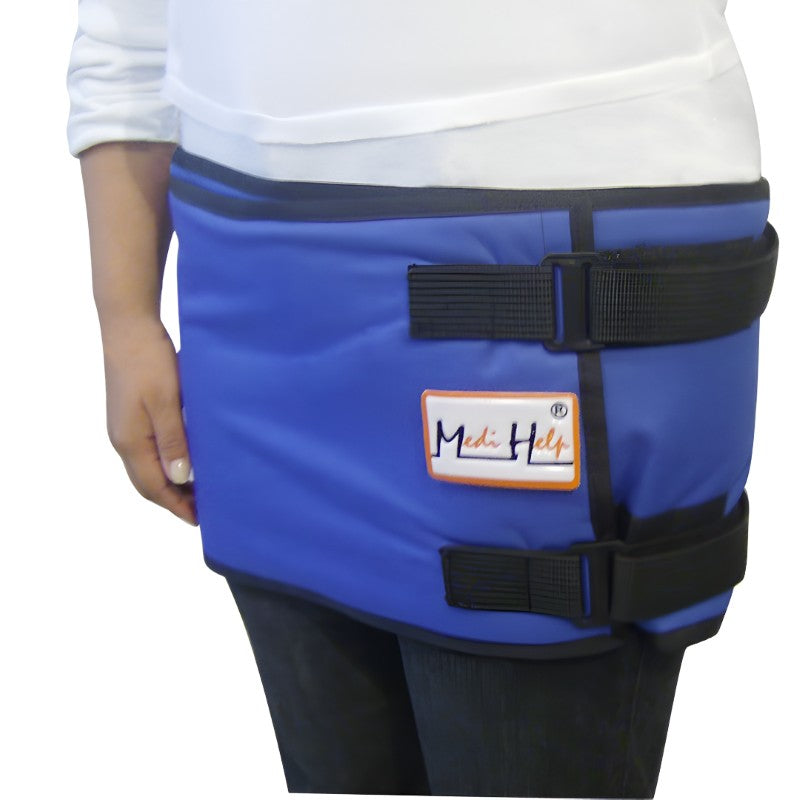 Inmovilizador pélvico de la marca Beracah Medica, soporte para extremidades en material cómodo y ajustable.