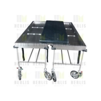 Carro camilla tipo transfer acero inoxidable (lateral) cubierta fabricado con lamina de acero inoxidable en Cal 20 medidas 191x62x85 cm (dos carros)