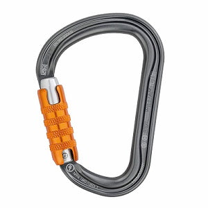 Mosquetón William Triact Lock gris de Beracah Médica, resistente para rescate, con mecanismo de bloqueo y diseño duradero.