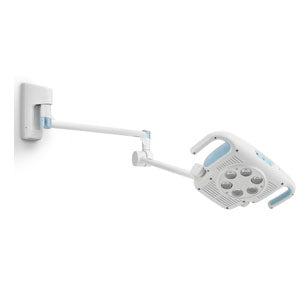 Lámpara para procedimientos MSI Beracah Médica GS-900 con montaje de pared, luz brillante y ajustable para clínicas y consultorios médicas
