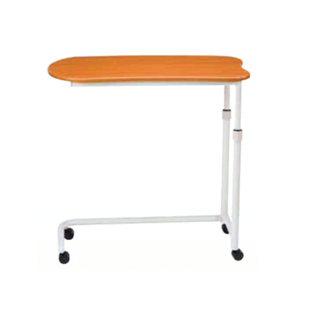 Mesa puente para alimentos Beracah Medica con base en C y estructura en columna dual, ideal para servicios de alimentación.