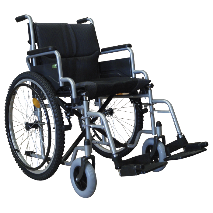 Silla de ruedas todo terreno Beracah Médica de 19 pulgadas, estructura de acero esmaltado, soporta hasta 136 kg.