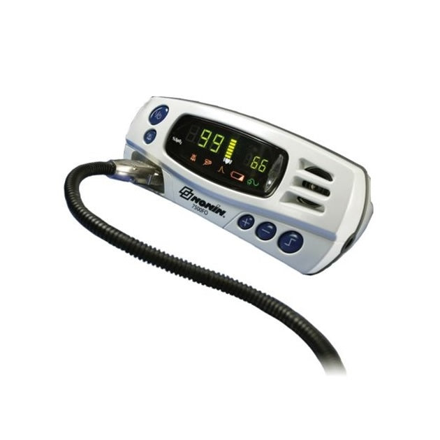 Oxímetro de pulso de fibra óptica para resonancia magnética Beracah Medica Modelo 7500FO sin sensores en uso en equipo MRI