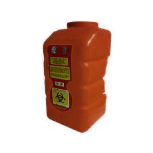 Recolector de líquidos de 12 litros en polipropileno de la marca Beracah Médica, con tapa y asa para fácil manejo.