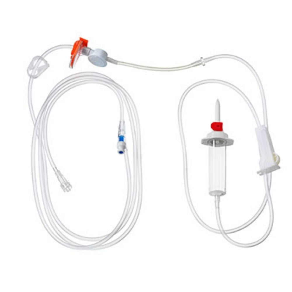 Sistema de infusión Alaris™ VP con filtro de 15μm y Smartsite®, equipo de venoclisis de Beracah Médica, con 80 unidades.