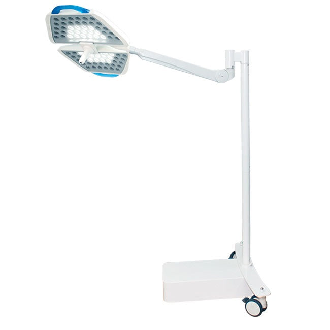 Lámpara para quirófano sencilla Beracah Medica modelo PRZ-1 con LED de 180,000 lux, pedestal y luz brillante para cirugías.