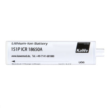 Batería recargable para mango de laringoscopio de 3.5V de la marca Beracah Medica, vista en la imagen.