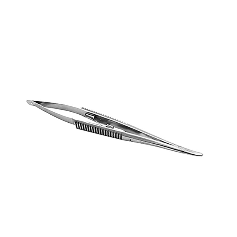 Porta agujas de Castroviejo curvo de 13 cm en acero alemán de alta calidad, marca Beracah Medica.