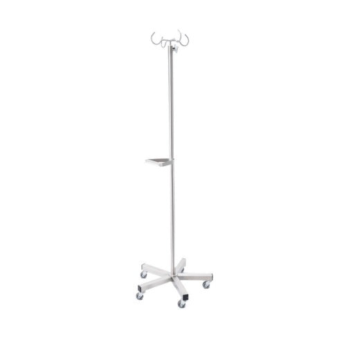 Porta sueros MSI de Beracah Medica con 4 ganchos cromados para bomba de infusión, ideal para venoclisis.
